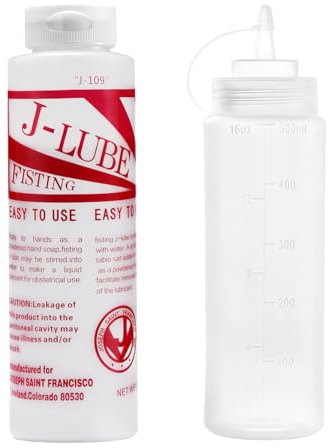 J-LUBE FISTING Powder Mixes with Water One Bottle Makes 16+ Gallons / 60+ litres and More of Lubricant 10 oz + Squeeze Bottle （500ml）
