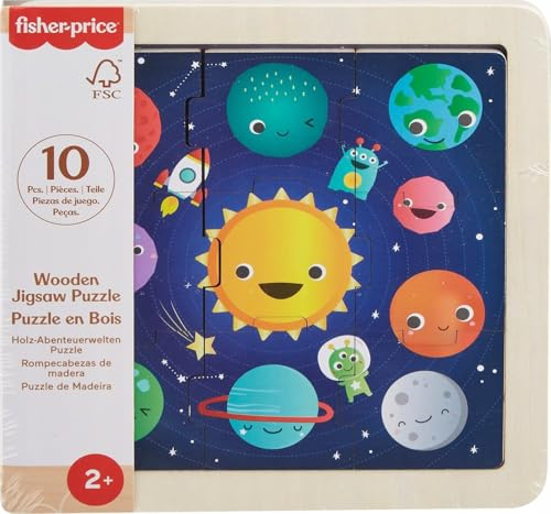 Fisher-Price Puzzle, Planeten, aus Holz, Mehrfarbig, HXV16