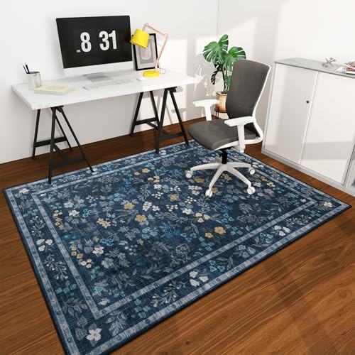 chakme Bürostuhlmatte für Hartholzböden, 182,9 x 121,9 cm, leicht gleitend, Computer-Schreibtischunterlage für Rollstuhl, unter dem Schreibtisch, rutschfeste Unterseite, maschinenwaschbar