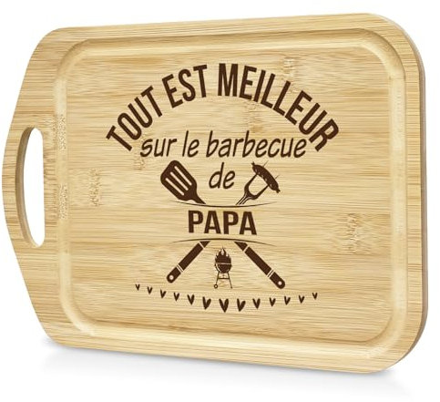 LUXHOMY Cadeau Papa, Cadeau Noël Papa, Cadeau Anniversaire Papa, Cadeau pour Papa - Planche à Découper en Bambou Naturels, Cadeau d'anniversaire pour Papa, Cadeaux de Noël pour Papa