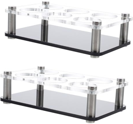Garneck 2pcs Shot Glass Display Rack Shot Glass Carrier Tray Tray for Bar Home Party
