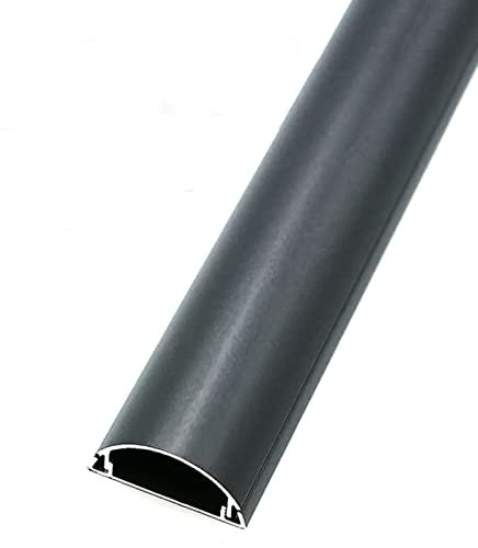 Aluminum Alloy Trunking Cable Cover 1M SelfAdhesive Wire Hider for Home Office Decorative Half Round Design Grey Electrical Cable Management Solution.