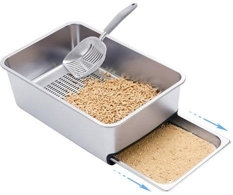 Sorstrem 8 Pull-Out Sifting Cat Litter Box, Anti-Splash & Odor Control