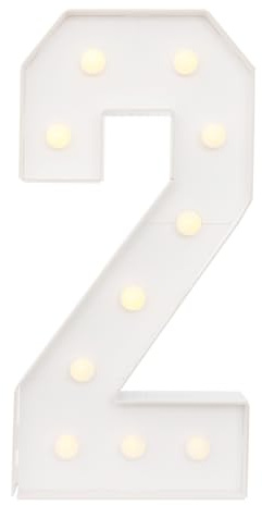 SuhoFutus Leuchtzahlen LED Zahlen Lampe, 3D Leuchtzahlen Groß Dekolicht Leuchtende Zahlen - 0/1/2/3/4, Warmes Licht Dekoration, Leuchtbuchstaben für Geburtstag Party Hochzeit Bar Dekoration (2)