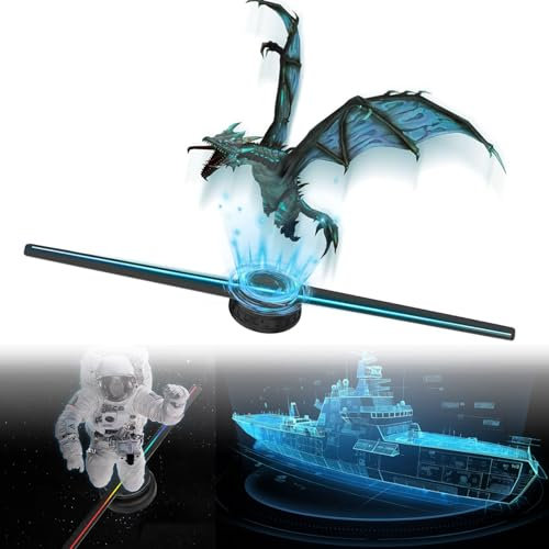 Proyector De Ventilador LED Con Holograma 3D, áRbol De Navidad Con Holograma 3D De 16,5 De Alta ResolucióN Para Tiendas, Bares Y Exhibiciones Publicitarias De Fiestas De Halloween,3PCS