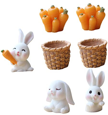 Alipis 7St Osterdekorationen Hasengeburtstagsdekoration Gefälschte Pflanzen künstliche Pflanzen Boho- Aufkleber bürodeko büro Dekoration Heimdekoration Desktop-Schmuck Harz Orange