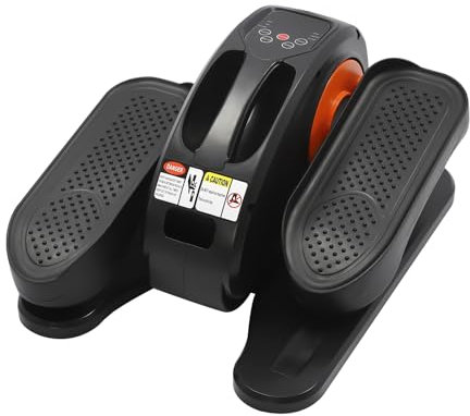 Ellipsentrainer Unter Schreibtisch, Elektrischer Ellipsentrainer mit Fernbedienung, 5 Gang Sitzender Pedaltrainer für Jugendliche Senioren und Erwachsene, Orange und Schwarz