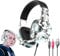 Headset - Portable Wired Headphones with 3.5mm Jack with Microphone Noise Cancelling and Light | Computer Accessories for Boys Girls Teens and