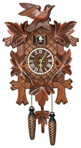 Cuckoo Clock with Working Bird Pendulum Wall Clock Wooden Cuckoo Clocks for Wall Coo Coo Clock with Night Mode for Living Room Bedroom Housewarming Gifts.