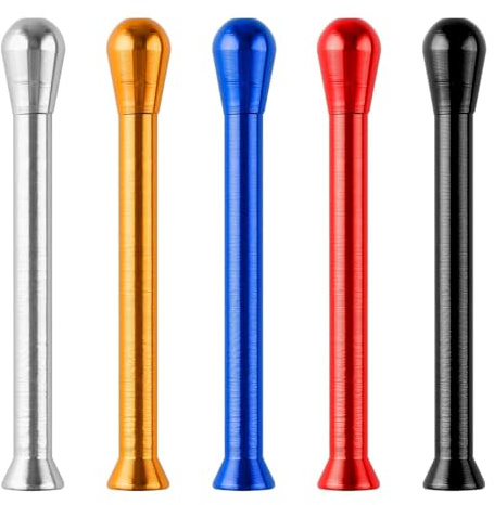 Lotsdonxia 5 Pcs Straw, Multi-Color Metal Portable Pipe (Red, Gold, Blue, Black, Silver)