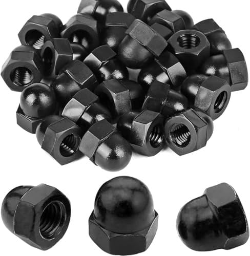 Hutmuttern M5 Edelstahl, 20 Stück Edelstahl Kappenmuttern, Hohe Form Schwarzm, DIN 1587 Kappenmuttern Sechskant für Schrauben, Gewindestangen Gewindebolzen, Rostfreie Hutmuttern