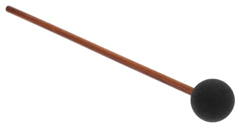 Schlägel aus Silikon und Holz Reibungsgong mit Walgesang Effekt | Klangschale 20cm Durchmesser, Schwarz, Holzgriff und Resonanz für Auftritte und Musikalische Anlässe