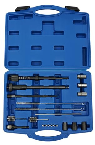 HPDTZ Injektor Dichtsitz Werkzeug Set, Professioneller Fräser und Bürsten Satz zur Reinigung von Injektorschacht, Schaft und Sitz, Komplettes Kohlenstoffstahl Set