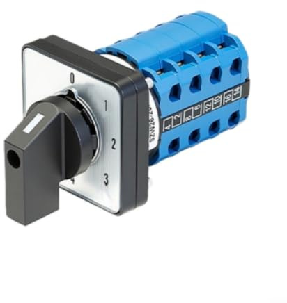 Conmutador de 5 niveles 0-1-2-3-4, interruptor giratorio 20 A 440 V CA, interruptor de leva con carcasa ignífuga para aplicaciones industriales, modelo SZW26-20/0-4.4