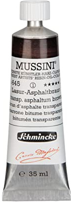Schmincke - MUSSINI®, finest artist's resin oil colors, glaze asphalt brown - 35 ml