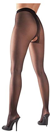 Cottelli Collection Damen Women's Sheer Crotchless Tights Strumpfhose (1er Pack)