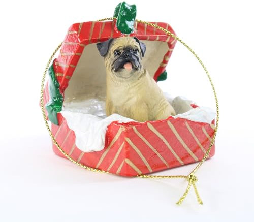 Weihnachtsdekoration, Mops, Rot