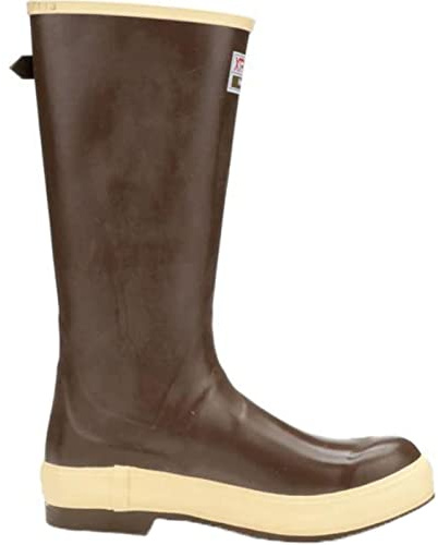 XTRATUF Men’s Fishing Watertight Latex Neoprene Arch Support Slip Resistant Traction Legacy Boots, 15in w/Side Gussets - Plain Toe, Brown, 7