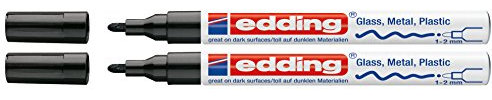 Edding 751 Lackmarker M Spitze, Doppelpack, schwarz