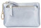 Esdrem Porte-monnaie fin en cuir de qualité supérieure avec triple fermeture éclair et anneau porte-clés pour femme, Argenté., Taille unique