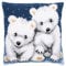 Vervaco Kreuzstich Stickpackungen Kissen Stickerei Set Anfänger Vorgedruckt Eisbaeren DIY Set Kreativ Set Für Erwachsene Dekoratives Kissen ca. 40 x 40 cm Bastelset Handwerker Haus Dekoration