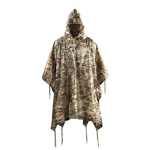 M-Tac Taktischer Regenponcho – Armee-/Militär-Poncho – wasserdicht Ripstop, Camping, Wandern, Outdoor, Jagd, Regenponcho