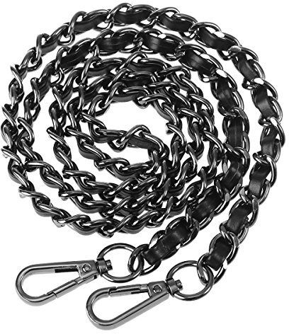 BESTOYARD Handtasche Metall Ketten Handtasche Kette Schultertaschen Riemen Ersatz Zubehör mit Schnallen (Gun Black)