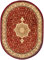 Carpeto Teppich Oval Orientteppich Rot 250 x 350 cm Medaillon Konturenschnitt Muster Iskander Kollektion