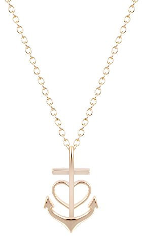 Soulsisters Halskette Herz Kreuz und Anker-Motiv (Gold)