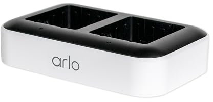 Arlo Dual Charging Station Certified Accessory - Charge up to Two Batteries, Works Rechargeable Batteries (VMA5400) XL Rechargeable Batteries (VMA5420) Only - VMA5400C