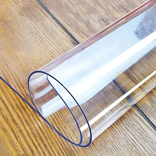 LovePads Clear Table Cover Protector 31.5 x 63 Inch, 2mm Thick Desk Mat | Non-slip Waterproof PVC Table Protector, Cut to Size, Spill-Stain-Scratch Proof, Fits Kitchen, Dining Table, Dresser, Desk
