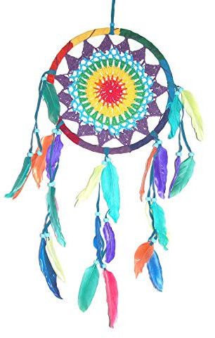 Traumfänger gehäkelt, bunt, 22 cm Dreamcatcher