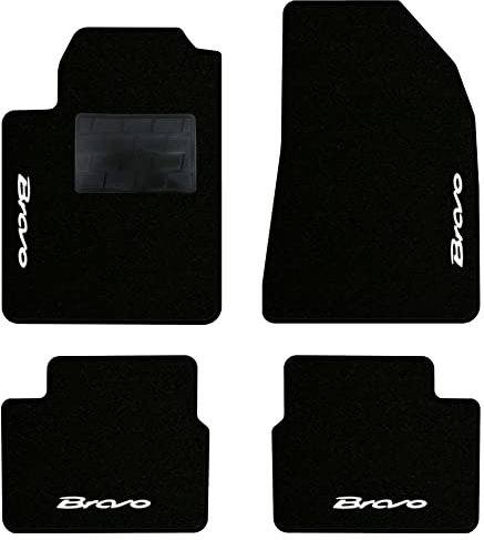 Quemar Fußmatten-Set Fiat Bravo (198) 2007-2014 / Fußmatten-Set aus Teppichstoff und Gummi nach Maß (2 vorne + 2 hinten) / Farben personalisierbar