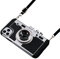 Awsaccy Emily in Paris Phone Case iPhone 11 Pro 5.8 Camera Case Vintage Cover Cute 3D Cool Unique Camera Design Case PC Silicone Cover with Removable Neck Strap Lanyard for Girls Women Black