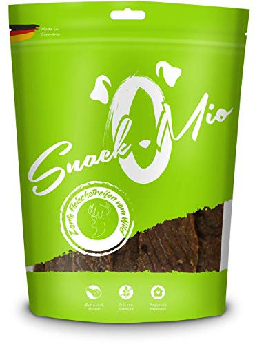 SnackOMio – Premium Hundesnack – zarte Fleischstreifen vom Wild, getreidefrei, 1er Pack (1 x 125g)