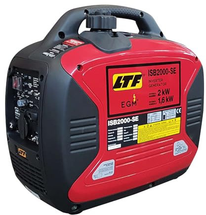 EGM by LTF | Generatore di Corrente Inverter Portatile a Benzina 1,6 kW, Ultra Silenzioso con USB, Monofase, Avviamento a Strappo, Modello EGM ISB2000-SE