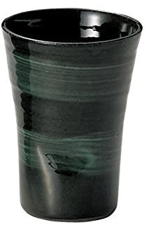 Tasse à thé japonaise en céramique Mino, tasse Yunomi de style restaurant Sushi 330 ml, fabriquée au Japon, vert émeraude K51148
