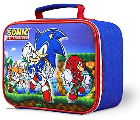Sonic The Hedgehog Bolsa Termica Porta Alimentos Infantil Loncheras para Niños (Azul/Rojo)