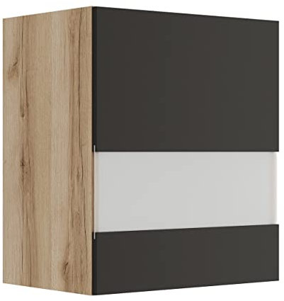 idealShopping GmbH Küchen Glashängeschrank Noah OG556-0+ in anthrazit 50 cm breit