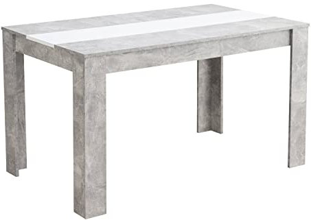 Homestyle4u 2178, Tisch Esszimmertisch Holz Küchentisch Esstisch Weiß Grau Holztisch 135x80 cm Esszimmer Wohnzimmer Küche