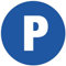 Exacompta - Ref. 67105E - 1 panel de PARKING privado redondo - En polypro tratado antideslizante y resistente a los rayos UV - Diámetro del panel: 30 cm - Color: azul