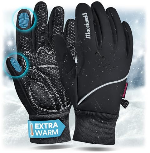 MACCIAVELLI® Fahrradhandschuhe Herren Winter - Warme Thermo Touchscreen Handschuhe für Radsport, Mountainbike und Rennrad - Winddicht, Wasserabweisend für Damen und Herren
