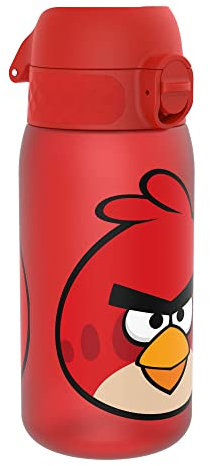 ION8 Gourde Enfant, 350 ml, Anti-Fuite, Facile à Ouvrir, Verrouillage Sécurisé, Lavable en Lave-Vaisselle, Sans BPA, Poignée de Transport, Facile à Nettoyer, Carbone Neutre, Motif Angry Birds