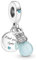 BEEUVIP Damen Glow-in-the-dark Glühbirne Double Dangle Charm Anhänger für Armband 925 Sterling Silber Geburtsstein Charms Beads passend für Armband
