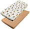 TupTam Baby Spannbettlaken Kinder Spannbetttuch für Babybett Kinderbett 2er Pack, Farbe: Löwe/Braun/Grün, Größe: 70 x 140 cm