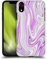 Head Case Designs Offizielle Suzan Lind Violett Weiß Grau Wirbel Aus Marmor Harte Rueckseiten Handyhülle Hülle Huelle kompatibel mit Apple iPhone XR