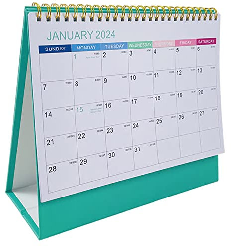 FUNOMOCYA 2024 Schreibtischkalender Arbeitstisch Dekor Extra großer Schreibtischkalender Tischkalender 2024 Tageskalender Tageskalender 2023-2024 Kalender Kleiner Schreibtischkalender 2024 Stehend