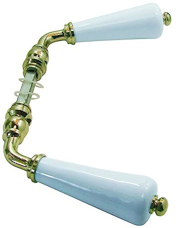 1001 POIGNEES Béquille double CANON EA250152 porcelaine de LIMOGES blanc/laiton poli