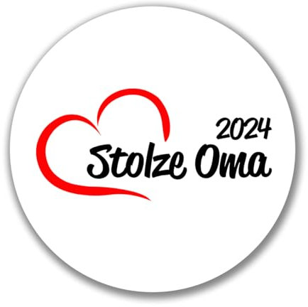 Huuraa Aufkleber Stolze Oma 2024 Herz Geschenk Sticker 10cm Stolze Oma 2024 Geschenkidee
