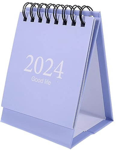 NUOBESTY Tischkalender 2024 Englischer Kleiner Tischkalender Tischkalender Mini-Kalender Kalenderplaner 2023–2024 Büro-Monatskalender Für Heimbüro